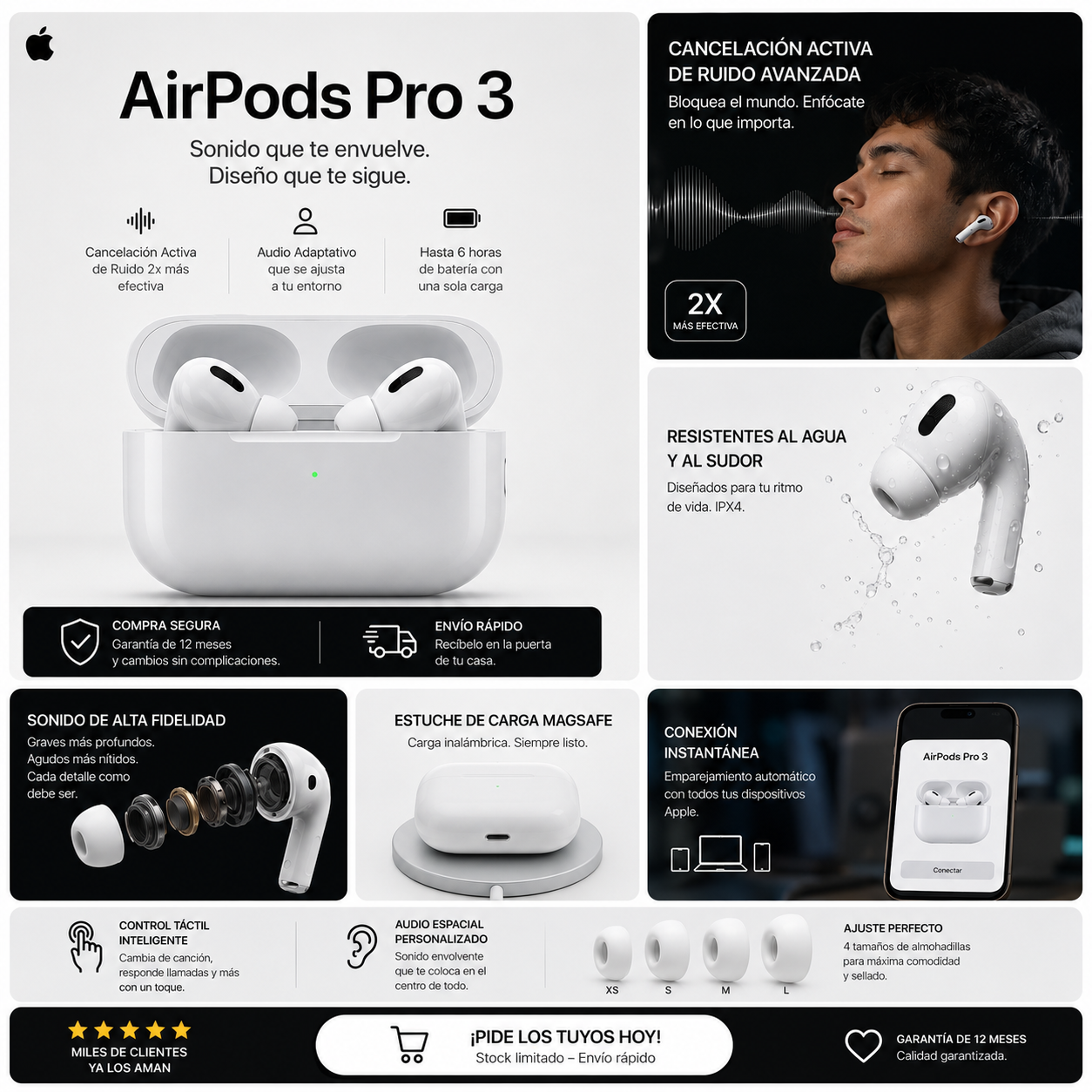 🎧 AirPods Pro 3 – Sonido Premium, Libertad Total 🎧